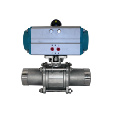 Кран шаровый приварной, AISI304 DN80 (3"), с двухсторонним пневмоприводом AT83D