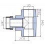 Тройник Ekoplastik  20x3/4x20 с накидной гайкой
